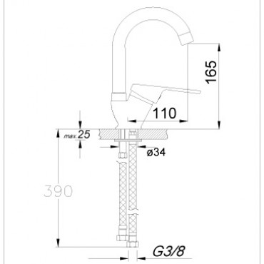 Fiesta Tek Gövde Lavabo Bataryası