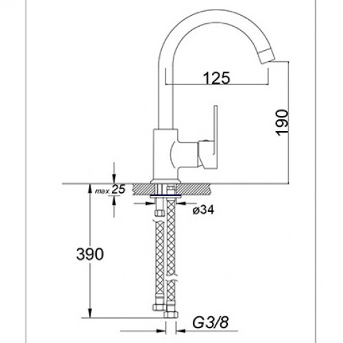 Mercan Tek Gövde Lavabo Bataryası Gri