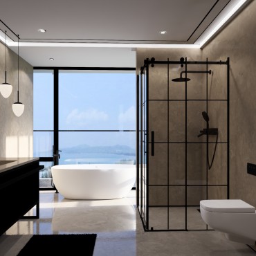 Diano Black Line - Kare Duşakabin